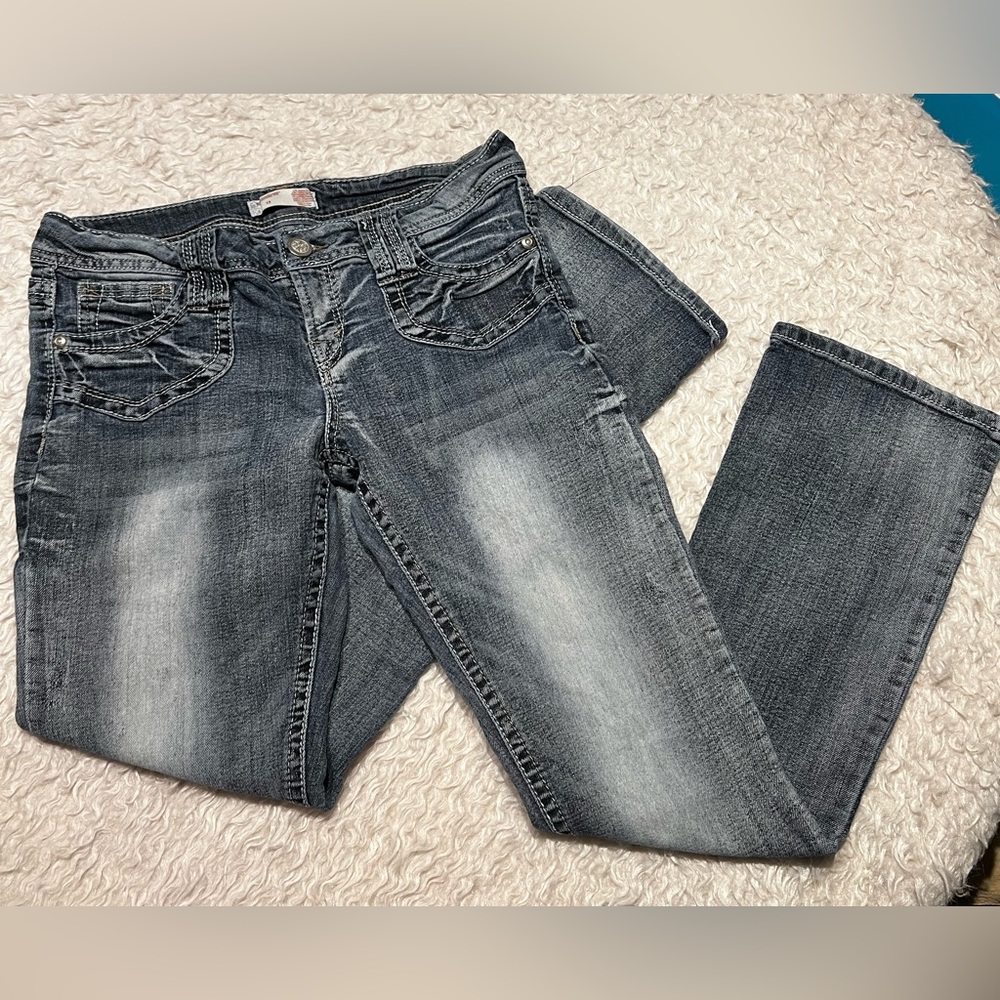 Gray wash denim jeans size 13